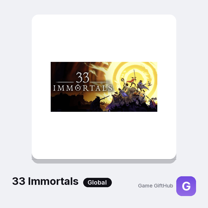 33 Immortals Gift Card — Steam gift card at Game GiftHub