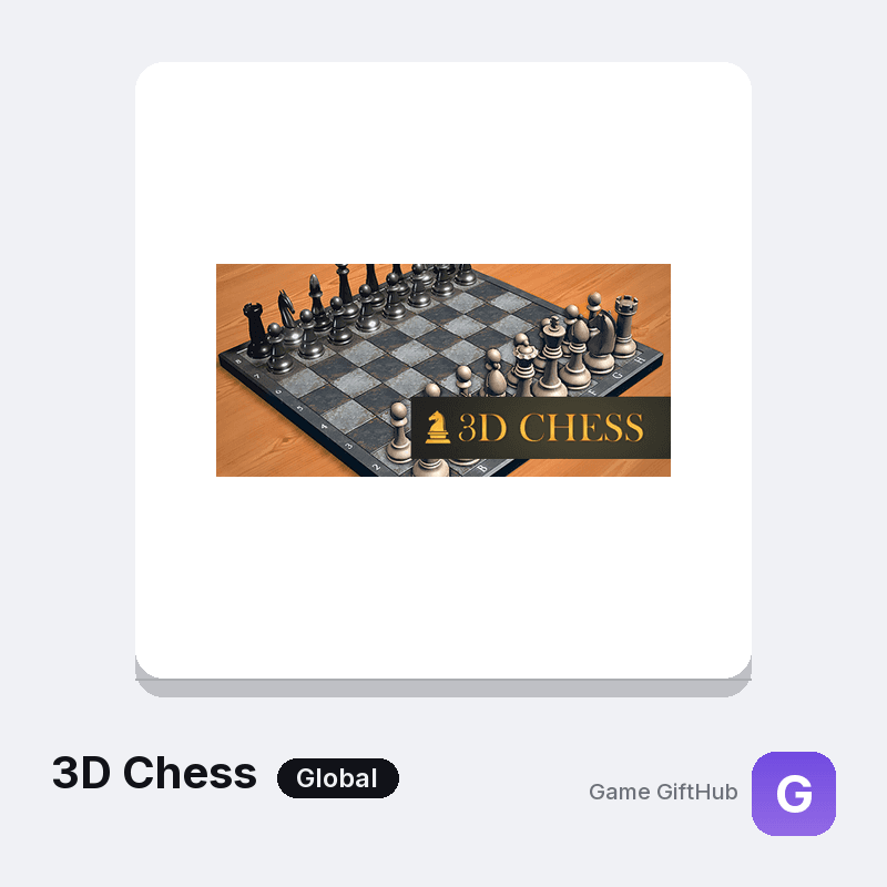 3D Chess Gift Card — Steam gift card at Game GiftHub