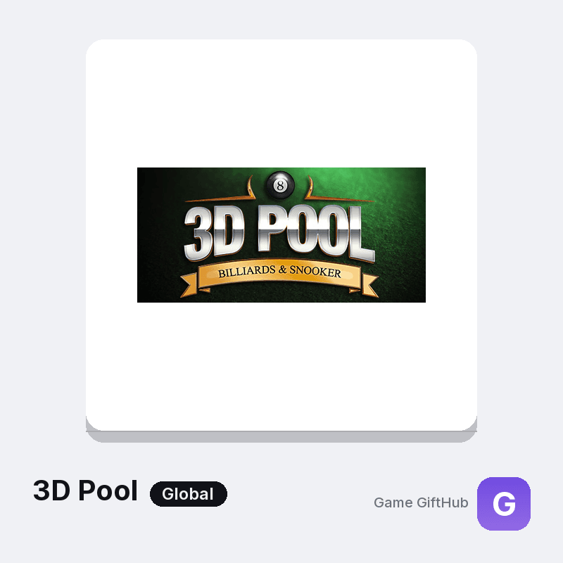 3D Pool Gift Card — Steam gift card at Game GiftHub