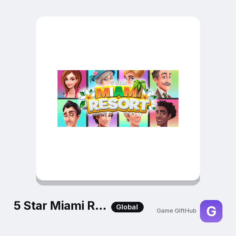 5 Star Miami Resort Gift Card — Steam gift card at Game GiftHub