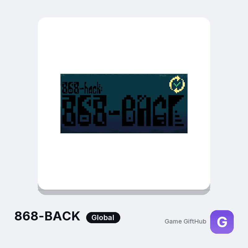 868-BACK Gift Card — Steam gift card at Game GiftHub
