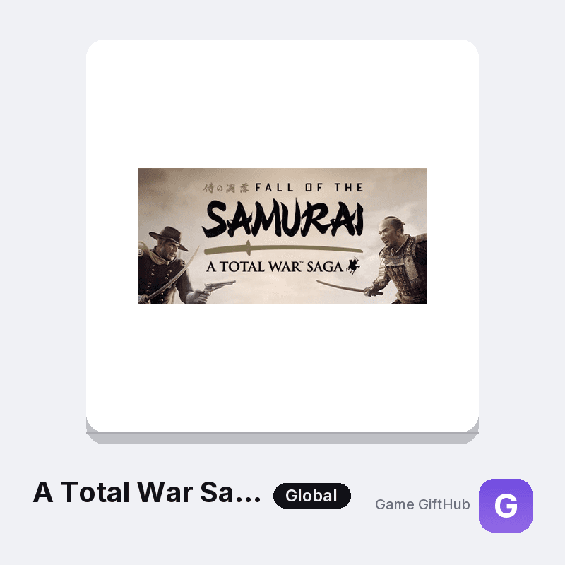 A Total War Saga: FALL OF THE SAMURAI Gift Card — Steam gift card at Game GiftHub