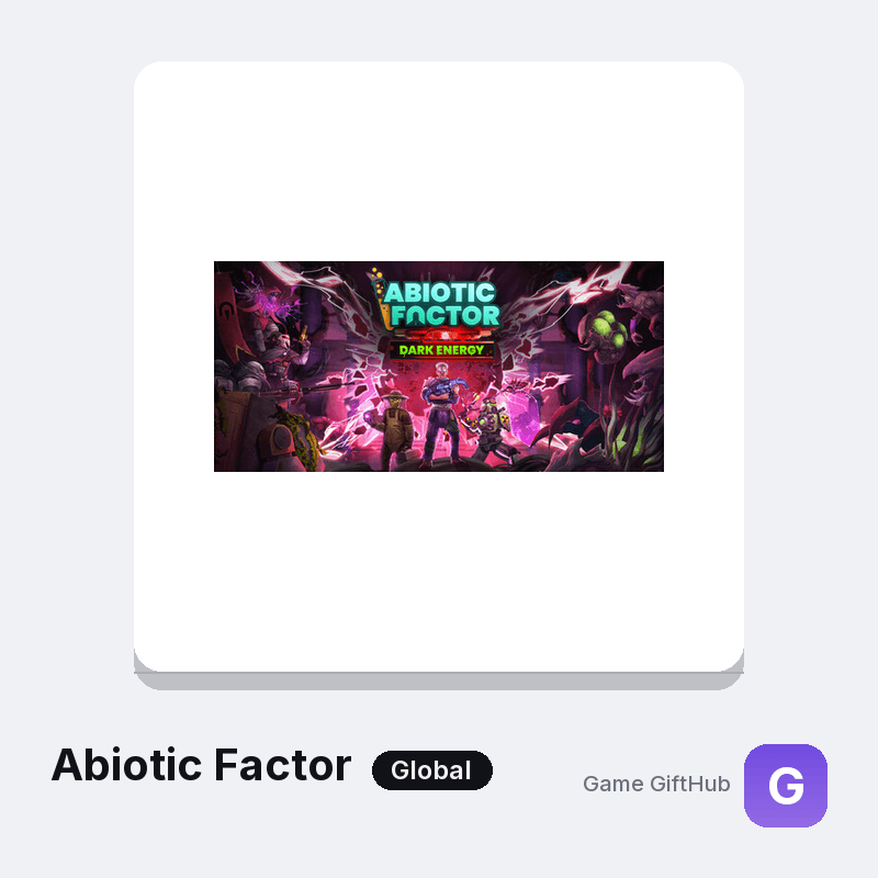 Abiotic Factor Gift Card — Steam gift card at Game GiftHub