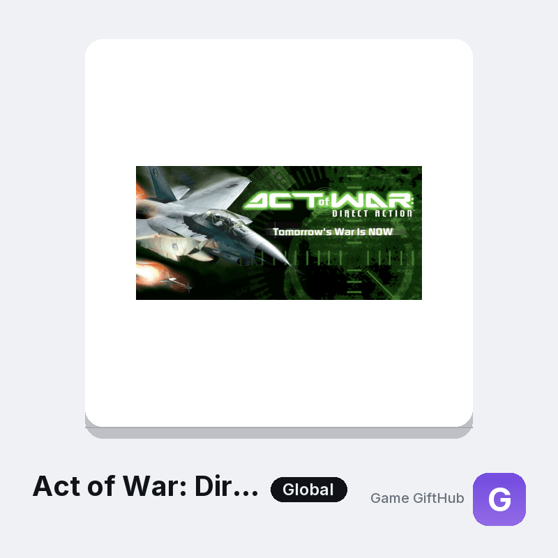 Act of War: Direct Action Gift Card — Steam gift card at Game GiftHub