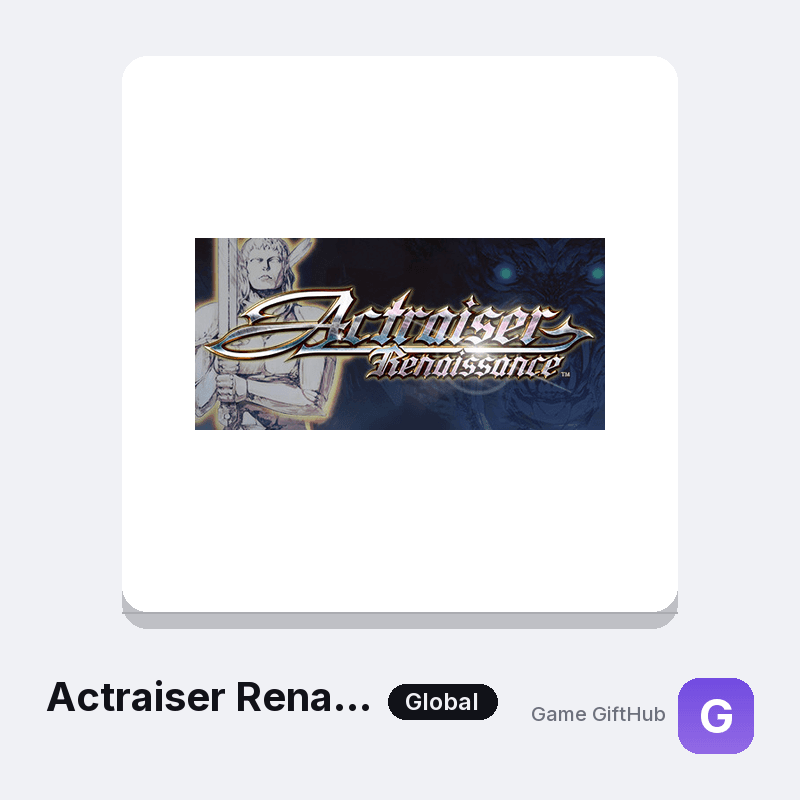 Actraiser Renaissance Gift Card — Steam gift card at Game GiftHub