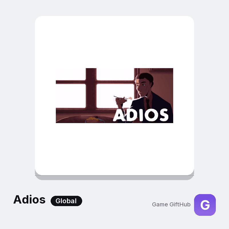 Adios Gift Card — Steam gift card at Game GiftHub