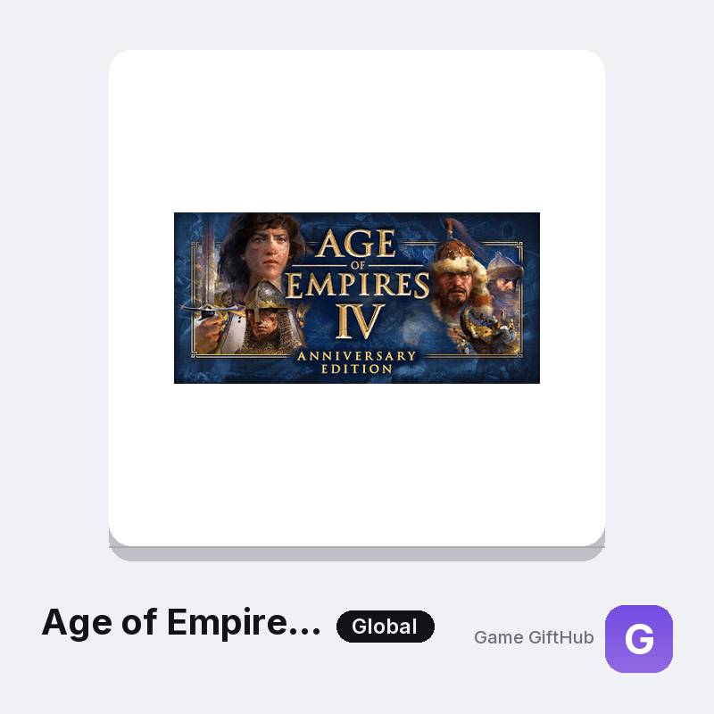 Age of Empires IV: Anniversary Edition Gift Card — Steam gift card at Game GiftHub