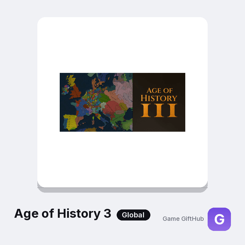 Age of History 3 Gift Card — Steam gift card at Game GiftHub