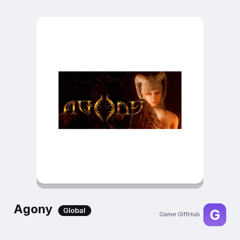 Agony Gift Card — Steam gift card at Game GiftHub