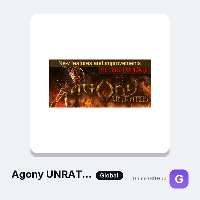 Agony UNRATED Gift Card — Steam gift card at Game GiftHub