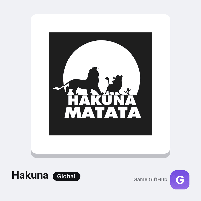 Hakuna Gift Card — Other gift card at Game GiftHub