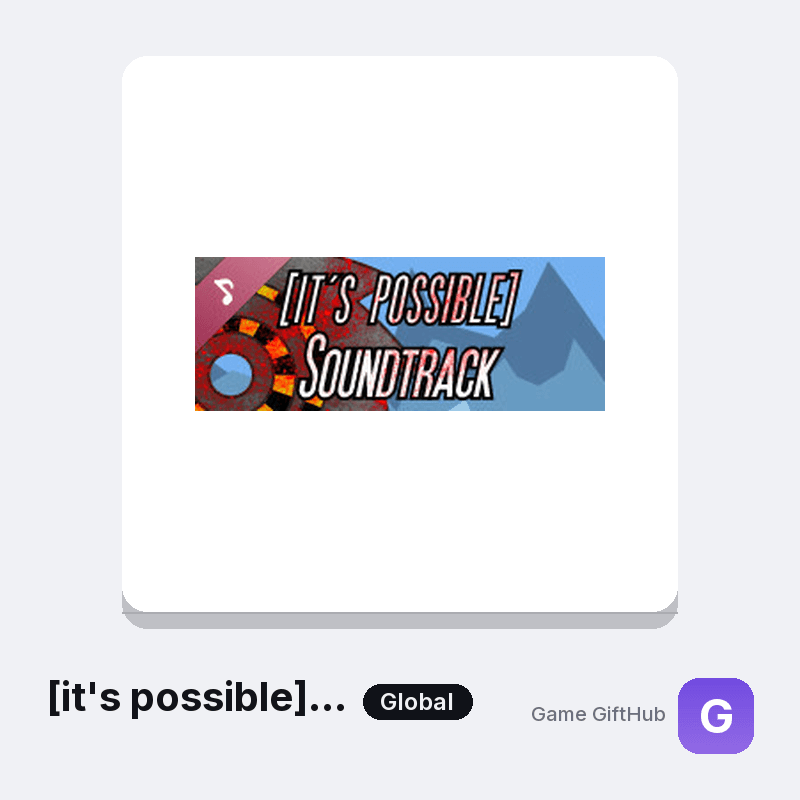 [it's possible] Soundtrack by Jordan Gardner Gift Card — Steam gift card at Game GiftHub