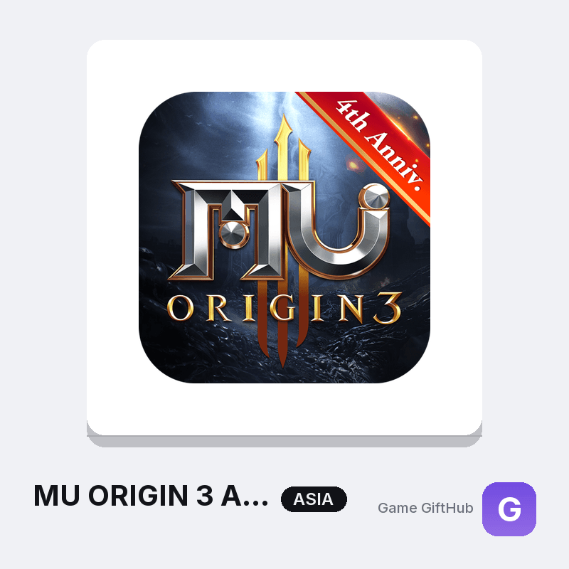 MU ORIGIN 3 Asia Asia Top-Up — Mobile top-up at Game GiftHub