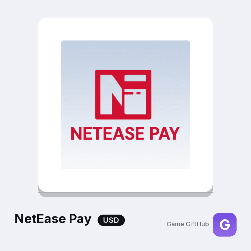NetEase Pay gift card (USD) — 15 face values delivered as a code