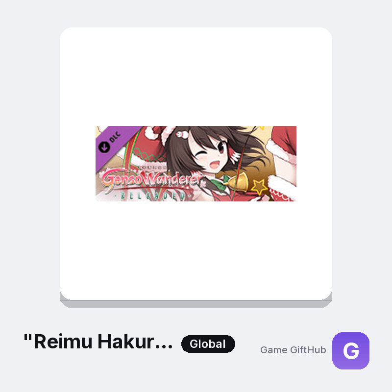 "Reimu Hakurei" Santa Costume / 「博丽灵梦」 圣诞衣装 / 「博麗霊夢」サンタクロース衣装 (Touhou Genso Wanderer -Reloaded-) Gift Card — Steam gift card at Game GiftHub