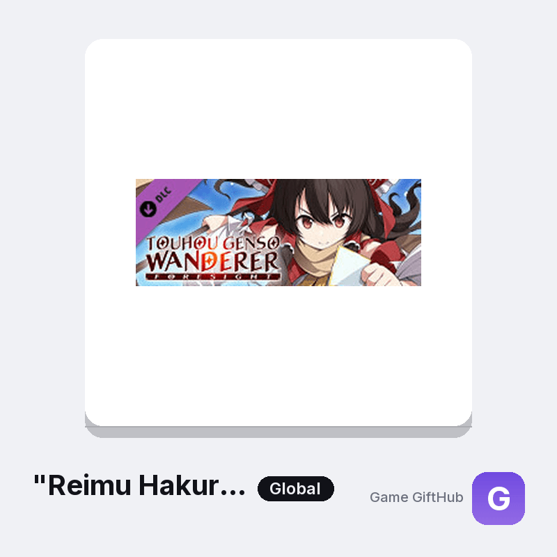 "Reimu Hakurei" Winter Costume (Touhou Genso Wanderer -FORESIGHT-) Gift Card — Steam gift card at Game GiftHub