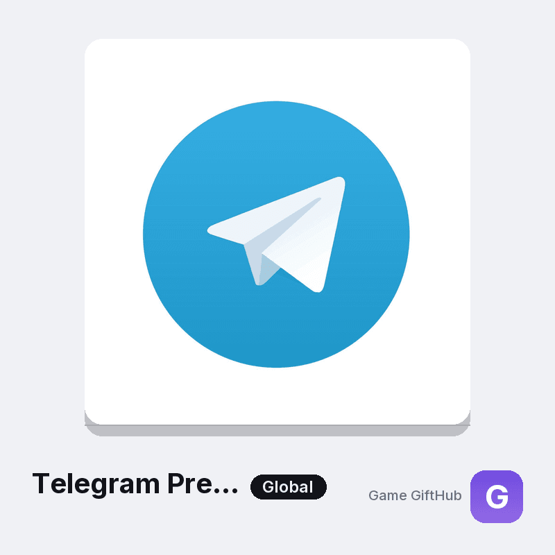 Telegram Premium plans applied to a username at GameGiftHub