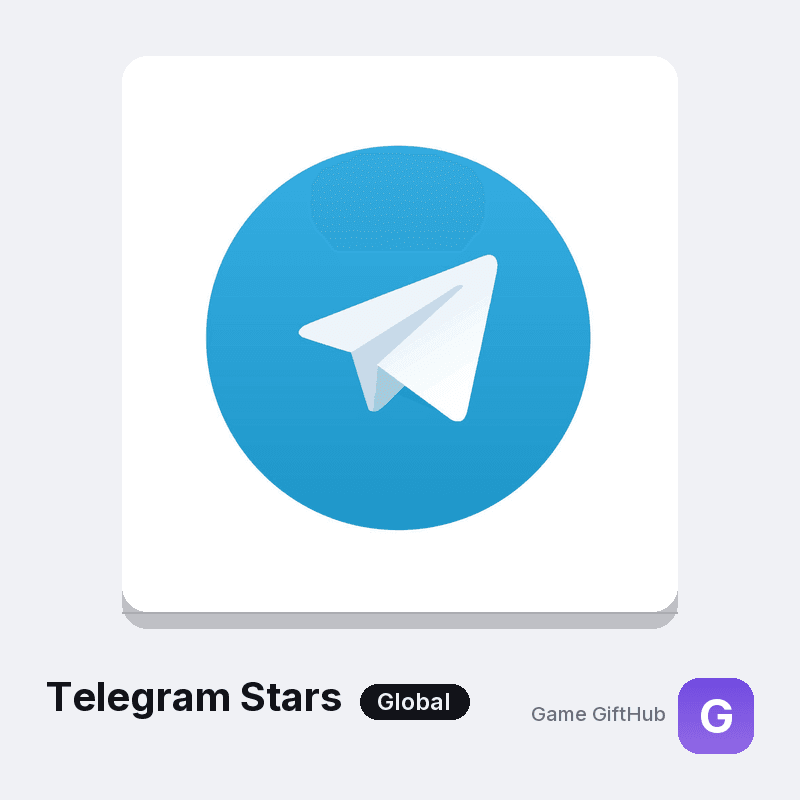 Telegram Stars packages of 100 to 10000 applied by username at GameGiftHub