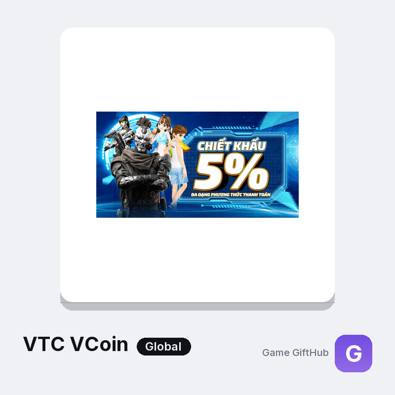 VTC VCoin Gift Card — Other gift card at Game GiftHub