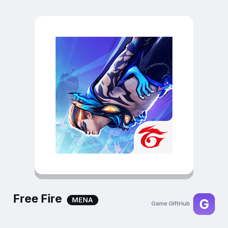 Free Fire MENA diamond top-up packages from 110 to 2420 diamonds at GameGiftHub