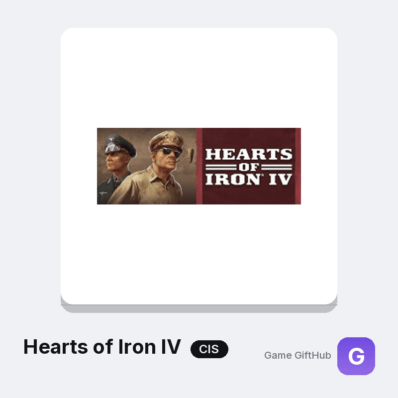 Hearts of Iron IV CIS Game Key — Other game key at Game GiftHub