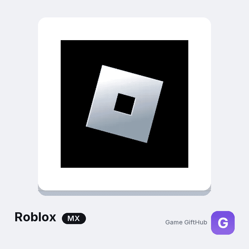 Roblox gift card for Mexico in MXN, values from 100 to 3,000