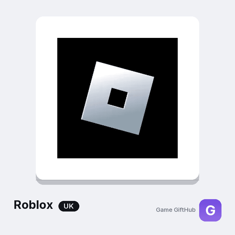 UK Roblox gift card values from 10 to 200 pounds available at GameGiftHub