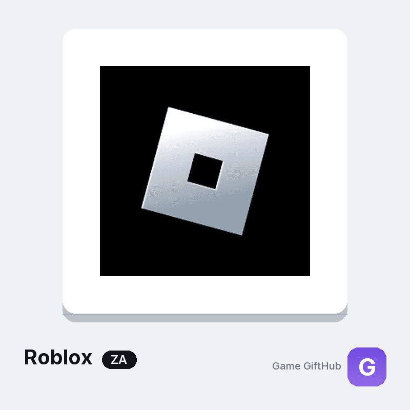 Roblox gift card for South Africa in ZAR, values from 85 to 500