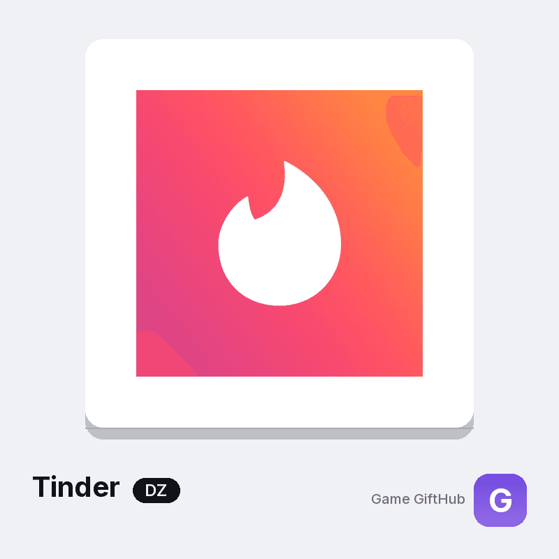 Tinder gift card for Algeria — plans delivered as a code