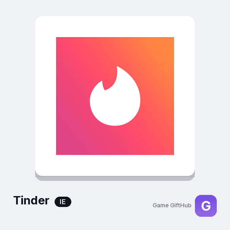 Tinder gift card for Ireland — plans delivered as a code