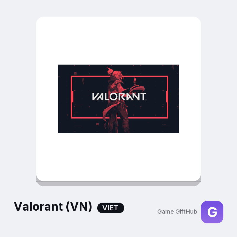 Valorant top-up for Vietnam — 6 VP amounts applied to your Riot ID at GameGiftHub